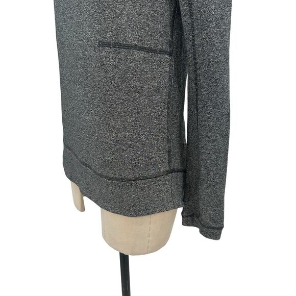 Lululemon Exhalation Pullover Heathered Speckled Black Gray Size 4 - Picture 6 of 10